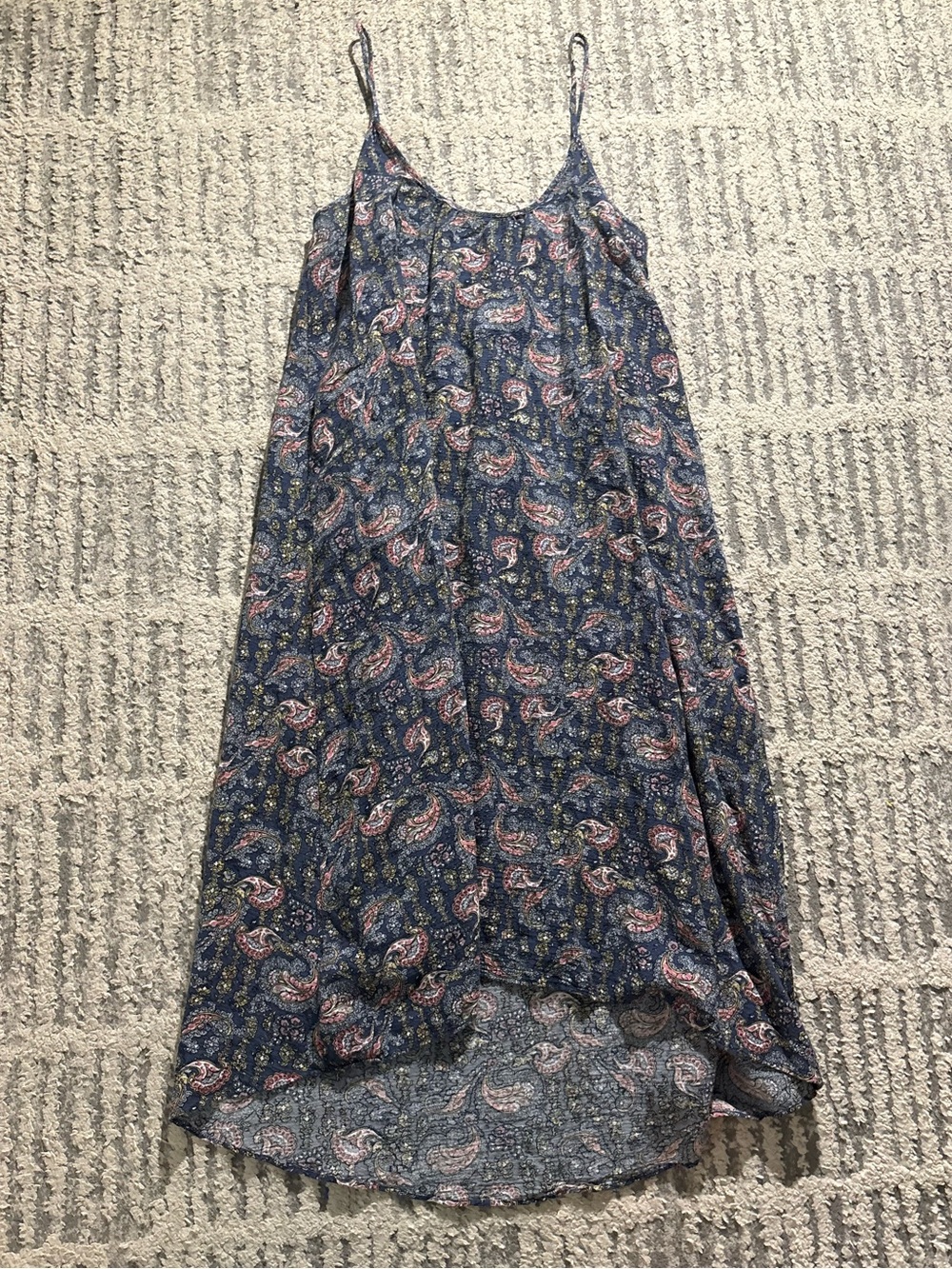 Loft Ann Taylor blue flowy paisley lounge dress size L